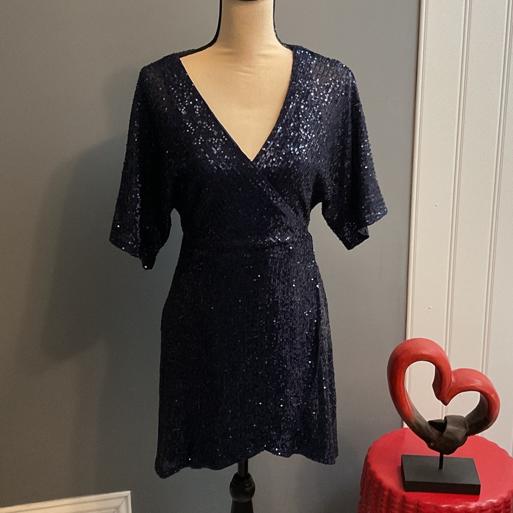 Lulu's Navy Sequin Dress